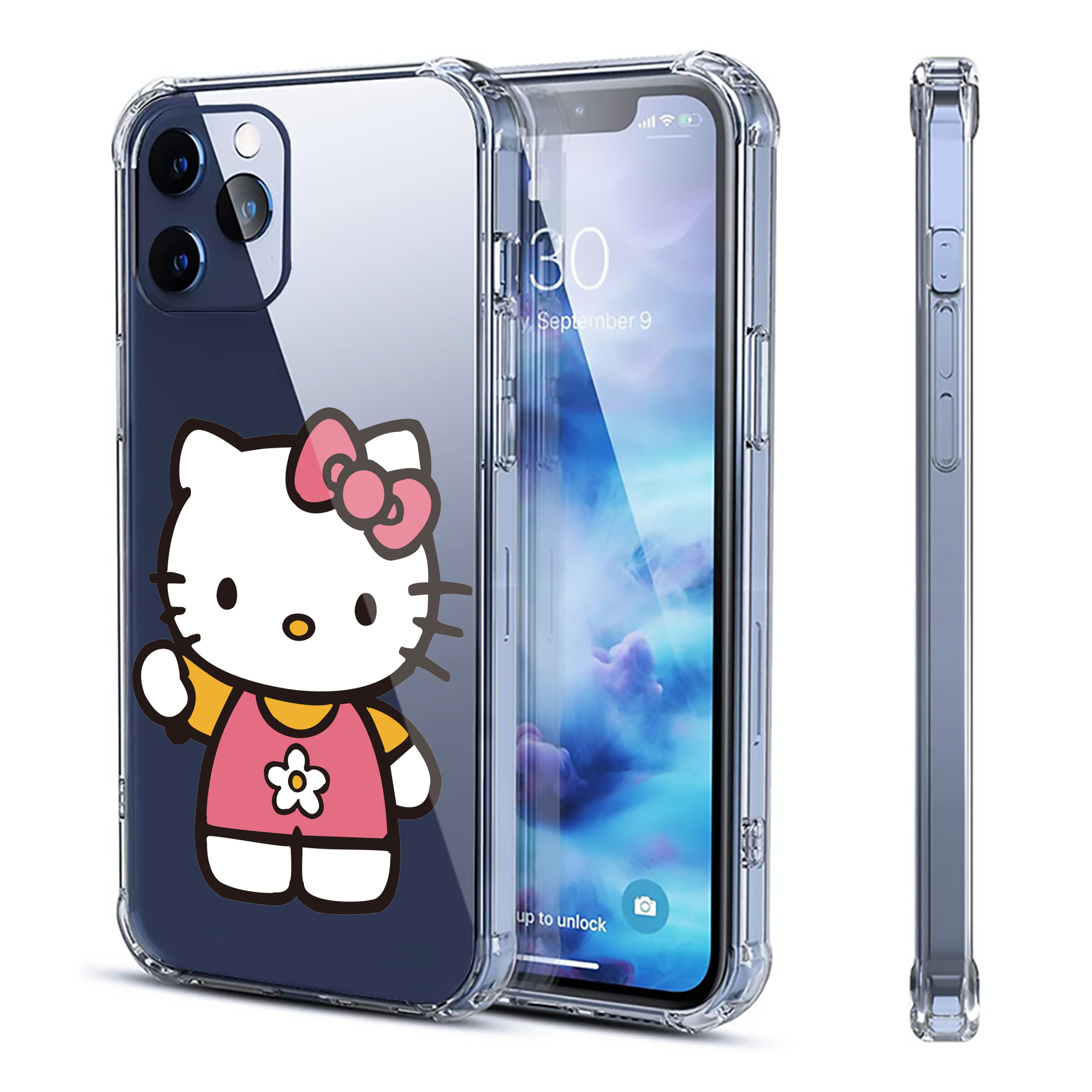 （画像用） Hello Kitty ハローキティ 【iPhone 12シリーズ対応】透明スマホケース（クリアソフトケース）